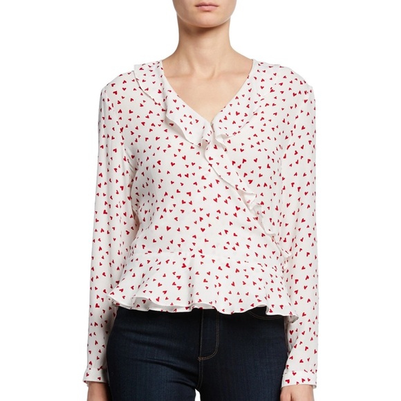 RAILS
Simone Heart-Print Long-Sleeve Ruffle Wrap Blouse - Picture 3 of 9